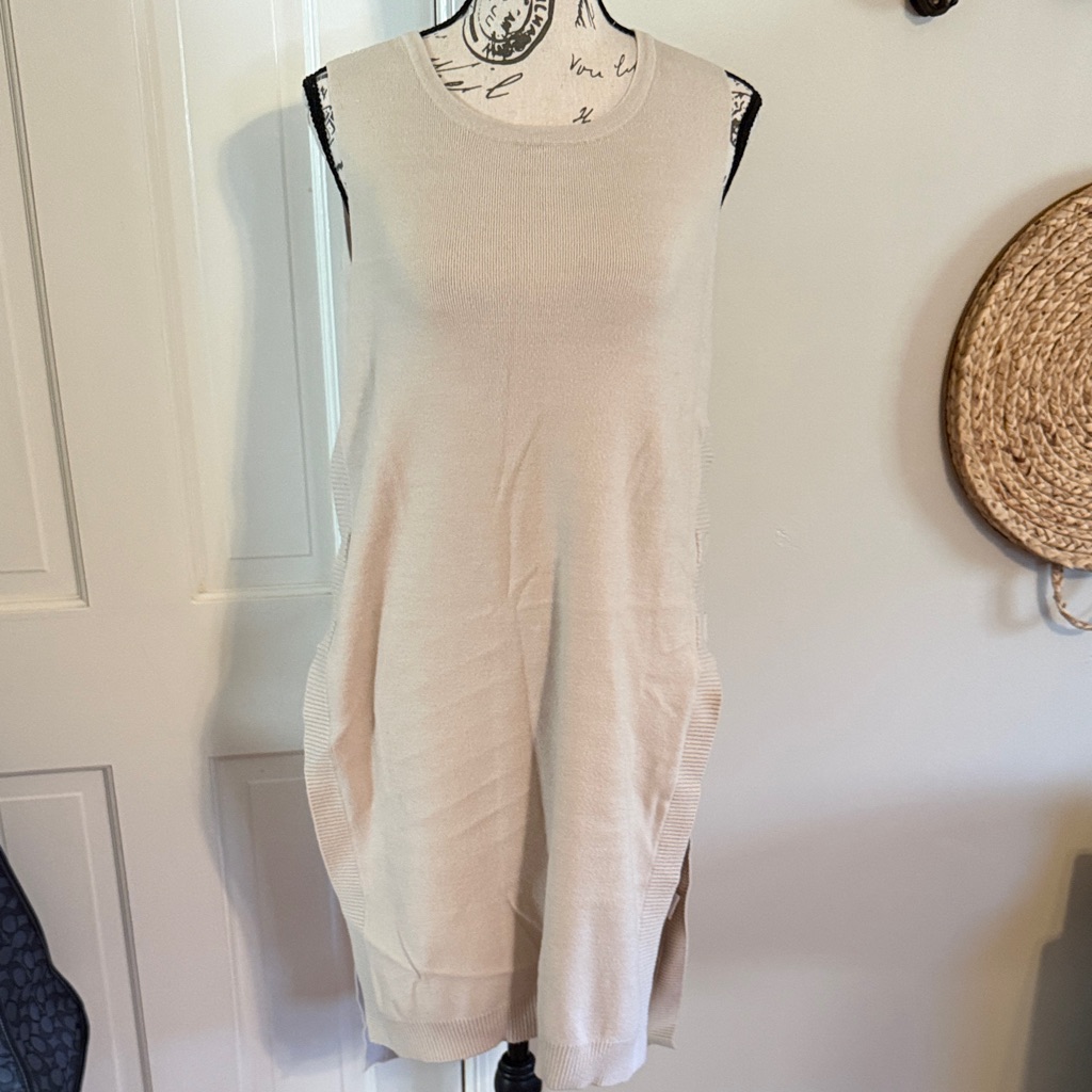Mer Sea Anywhere Knit Light Tunic Sand Sweater S/M